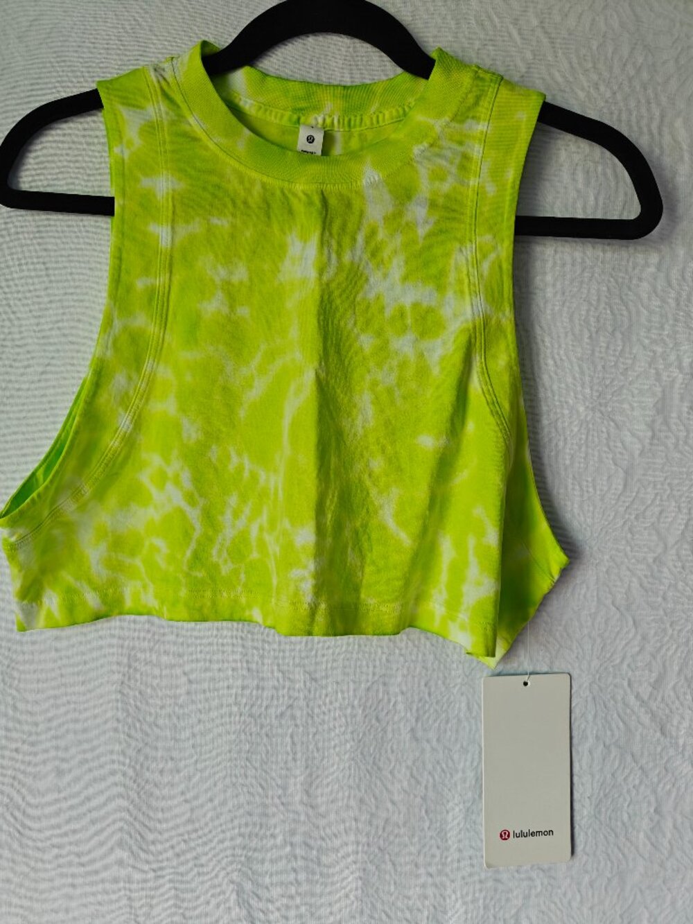 NWT LULULEMON All Yours Crop Tie Dye Top Eccentric Lime Size 4